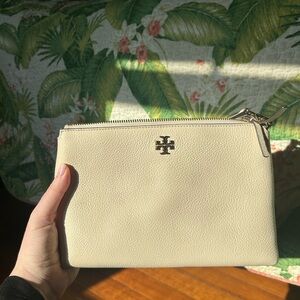 Tory Burch Ivory Leather top zip crossbody